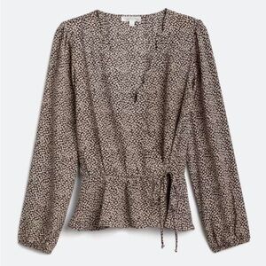 Nine Britton Faux Wrap Patterned Blouse - Size XL